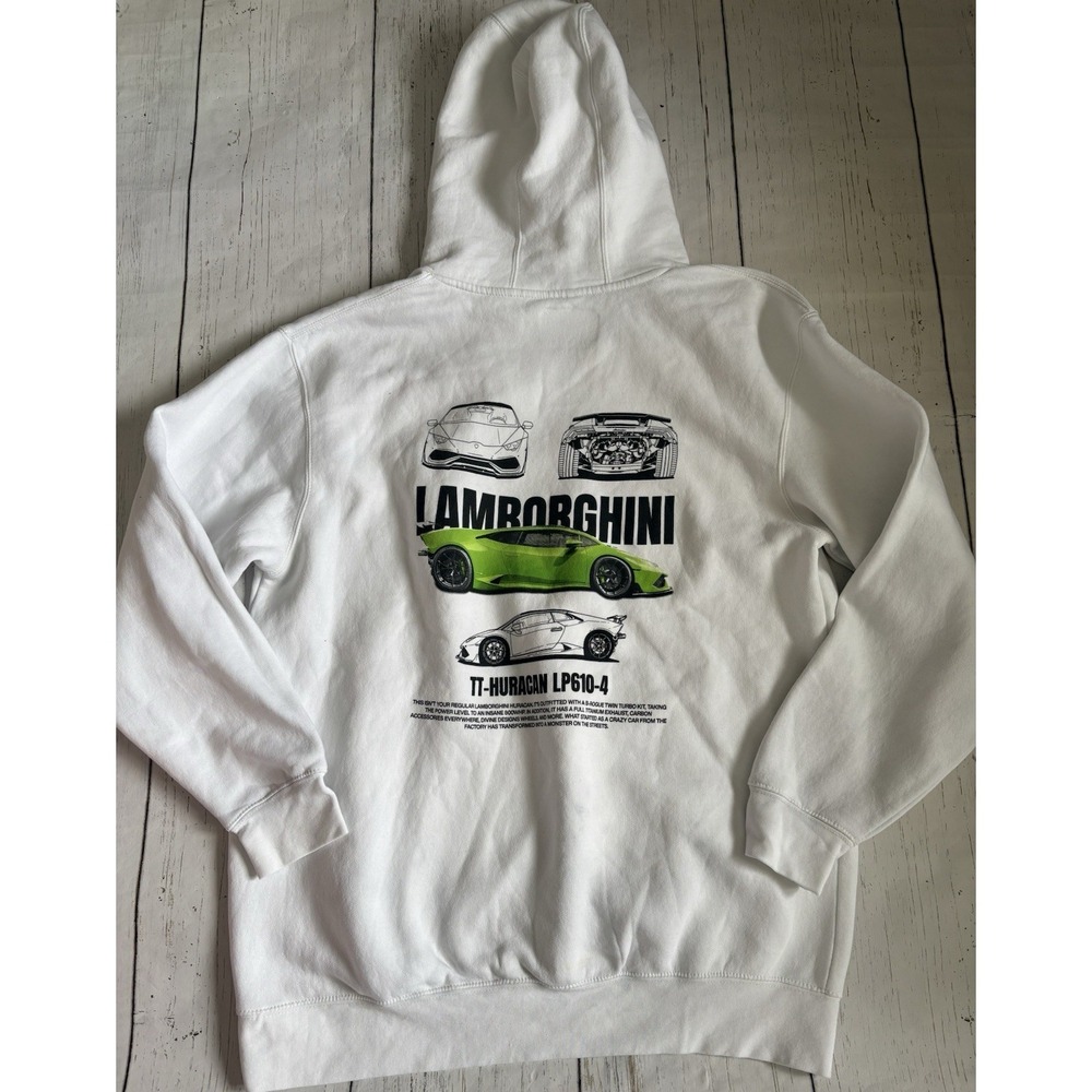 Schnatterdays Lamborghini TT-Huracan Men's Full Zip Hoodie - White XL